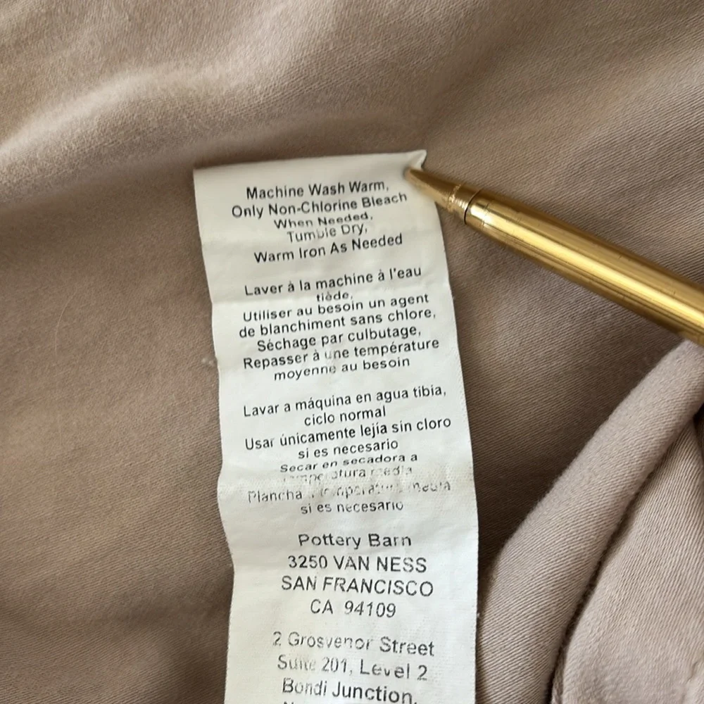 Pottery Barn Beige Textured Organic Thick Cotton Pickstitch King Pillow Sham (1)